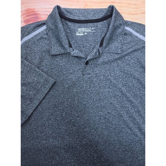 Nike Mens Golf Tour Performance Dri-Fit Polo Large Gray Heather - Picture 4 of 8